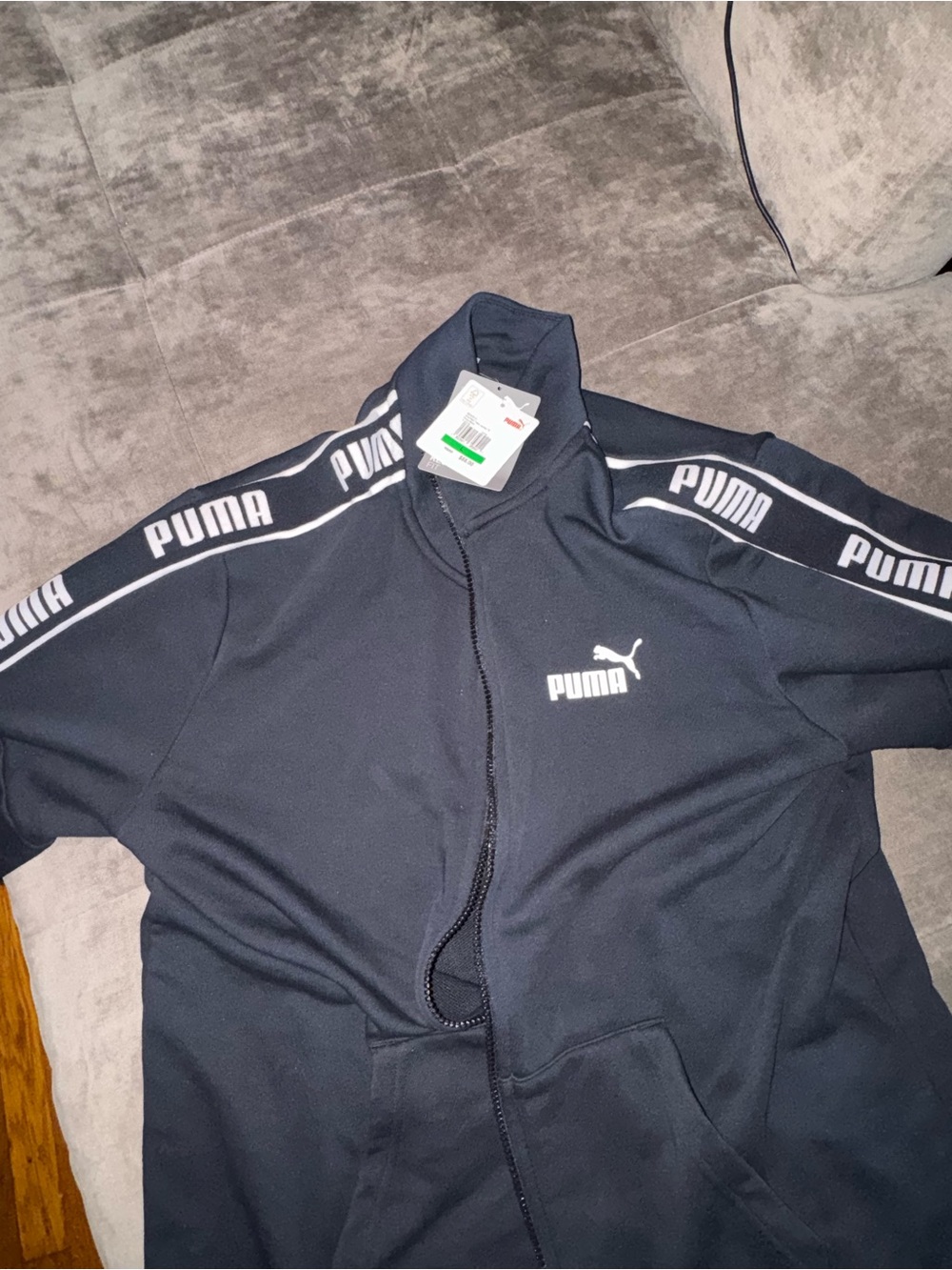Puma Black Full-Zip Track Jacket with Logo Detail